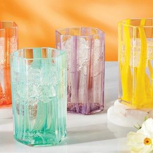NIB! Multicolor 4pc Tall Glass Drinkware Set DVF x Target